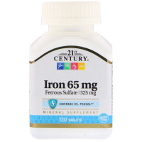 Мікроелемент Залізо 21st Century Iron 65 mg 120 Tabs