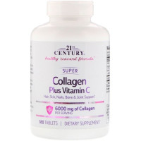 Колаген 21st Century Super Collagen Plus Vitamin C 6000 mg 180 Tabs