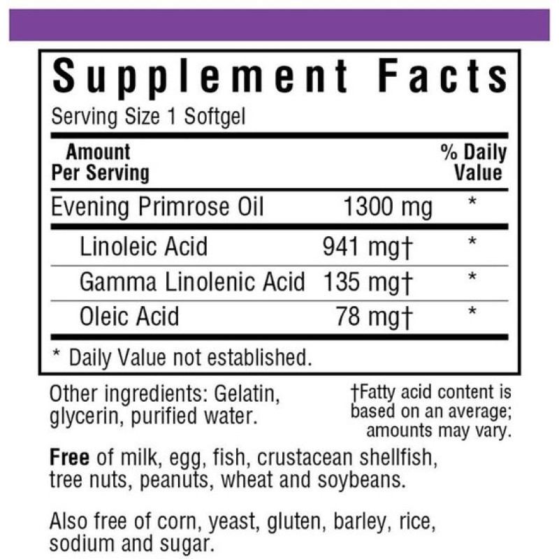 Олія вечірньої примули Bluebonnet Nutrition Evening Primrose Oil 1300 mg 60 Softgels BLB0921
