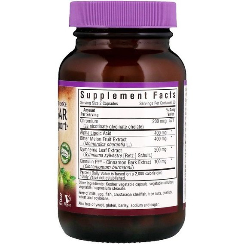 Комплекс для профілактики діабету Bluebonnet Nutrition Targeted Choice, Blood Sugar Support 60 Veg Caps