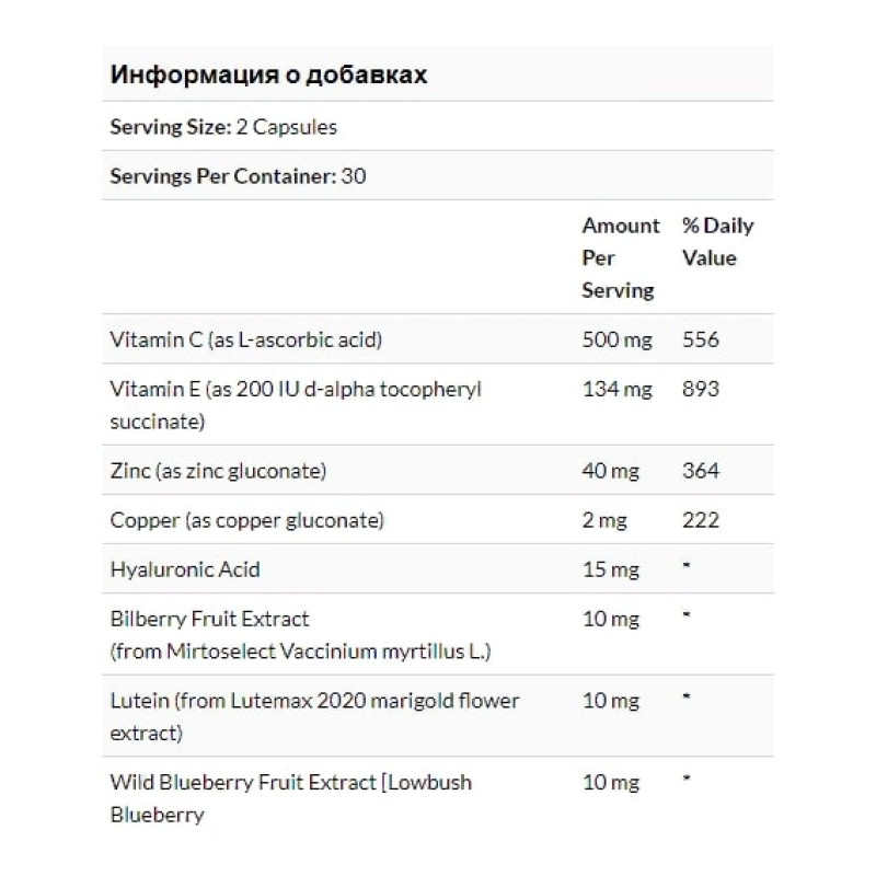 Комплекс для профілактики зору Bluebonnet Nutrition Targeted Choice, Eye Care 60 Veg Caps