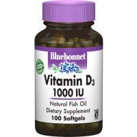Вітамін D Bluebonnet Nutrition Vitamin D3 1000IU 100 Softgels BLB0308