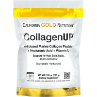 Комплекс для кожи, волос, ногтей California Gold Nutrition CollagenUP, Marine Hydrolyzed Collagen + Hyaluronic Acid + Vitamin C, 206 g /39 servings/ Unflavored