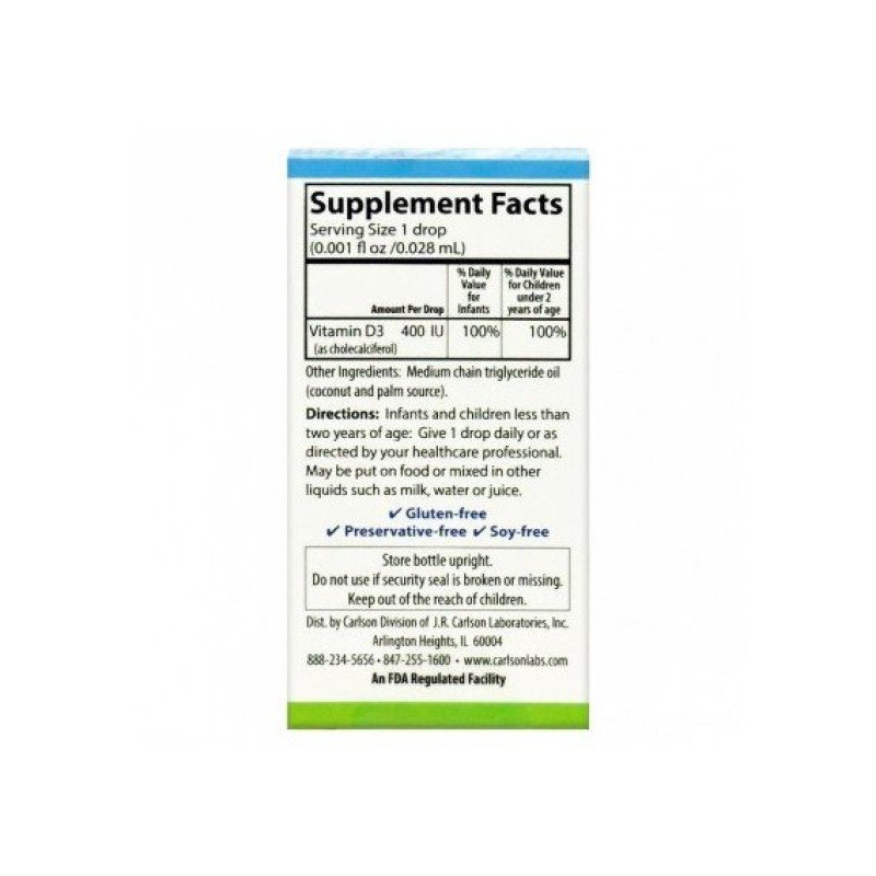 Витамин D Carlson Labs Kid's Super Daily D3 400 IU 10,3 ml