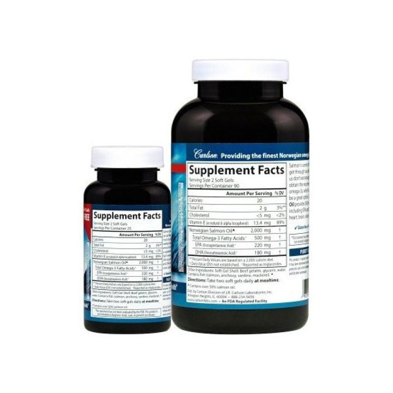 Жир лосося Carlson Labs Norwegian Salmon Oil 50 Soft Gels