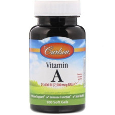 Вітамін A Carlson Labs Vitamin A, 25,000 IU 100 Soft Gels CAR-01131