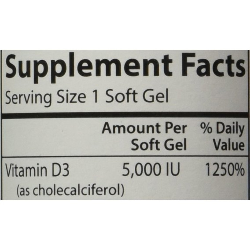 Вітамін D Carlson Labs Vitamin D3 5000 IU 120 Soft Gels CAR-14110