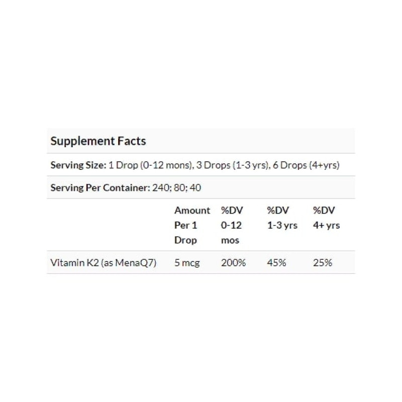 Вітамін K ChildLife Organic, Vitamin K2 Drops, 0.406 fl oz 12 ml Natural Berry Flavor CDL14500