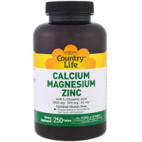 Мультиминеральный комплекс Country Life Calcium Magnesium Zinc 250 Tabs