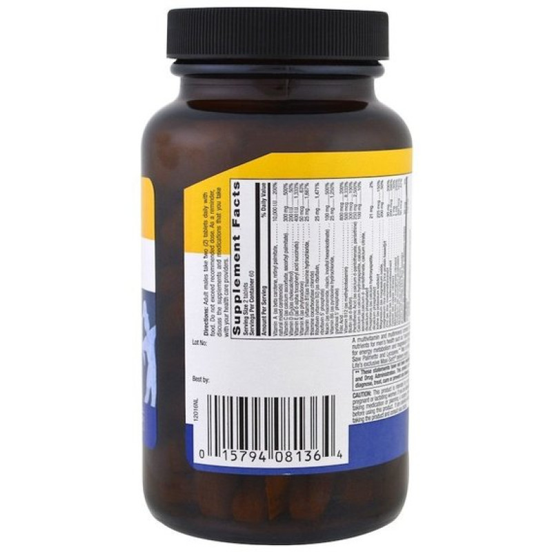 Витаминно-минеральный комплекс Country Life Max for Men 120 Tabs
