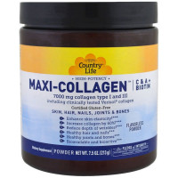 Комплекс для кожи, волос, ногтей Country Life Maxi-Collagen C & A plus Biotin High Potency Flavorless Powder 7.5 oz 213 g /30 servings/