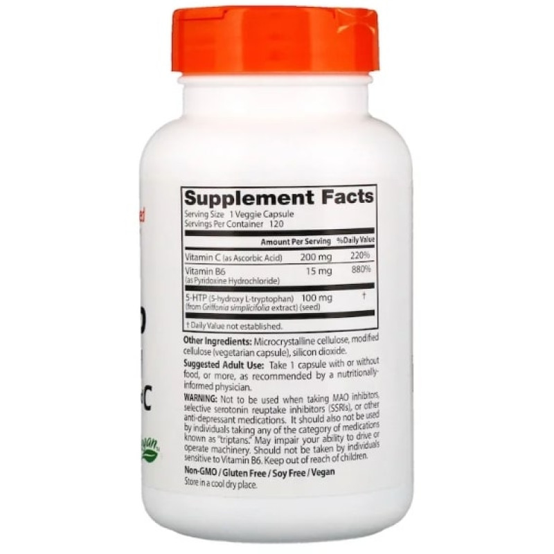 Триптофан Doctor's Best 5-HTP Enhanced with Vitamins B6 & C 120 Caps