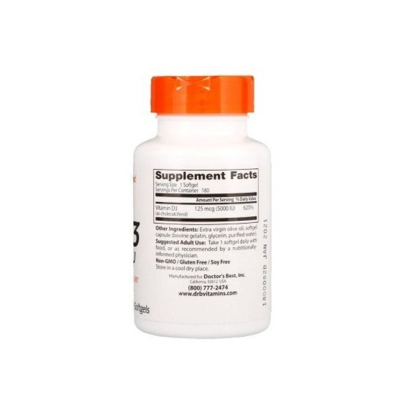 Вітамін D Doctor's Best Vitamin D3 5000 IU 360 Softgels