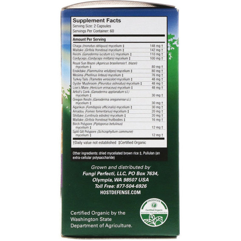 Натуральна добавка для імунітету Fungi Perfecti MyCommunity, Comprehensive Immune Support 120 Veg Caps FPI-03813