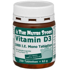 Вітамін D The Nutri Store Vitamin D3, 1000 UI 250 Tabs ФР-00000126