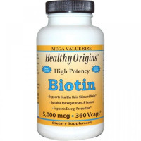 Біотин Healthy Origins Biotin High Potency 5000 mcg 360 Veg Caps