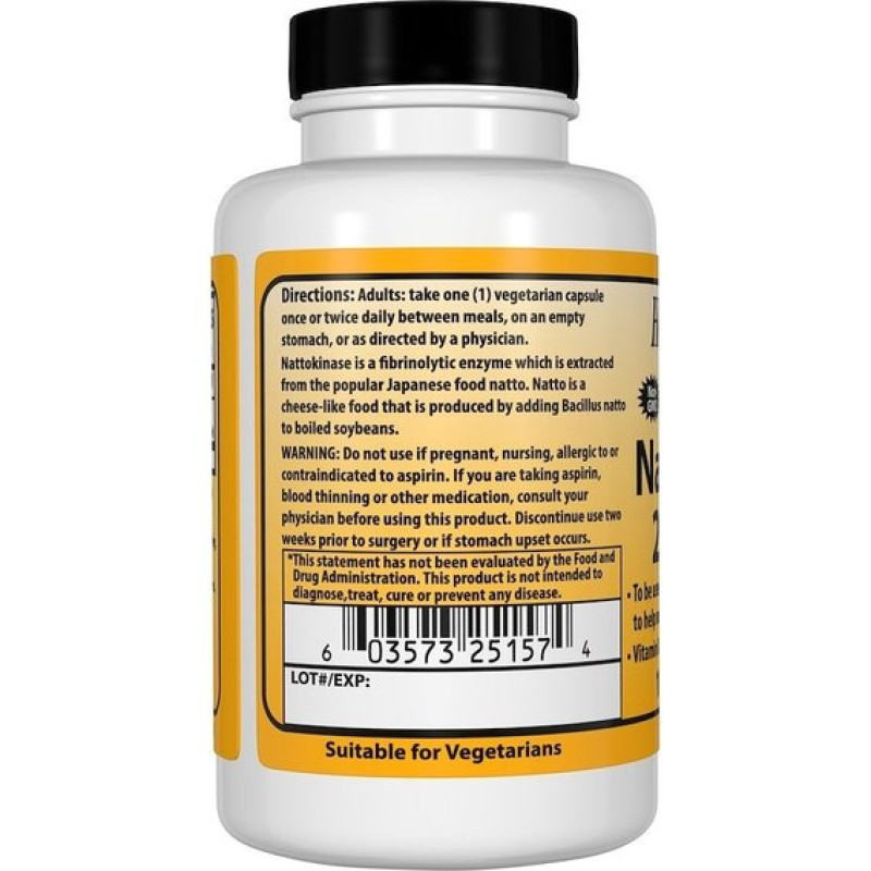 Комплекс для профілактики тиску та кровообігу Healthy Origins Nattokinase 100 mg 60 Caps