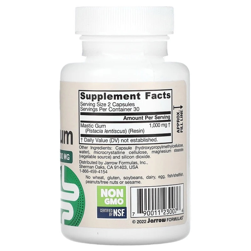 Смола мастикового дерева Jarrow Formulas Mastic Gum 500 mg 60 Veg Caps