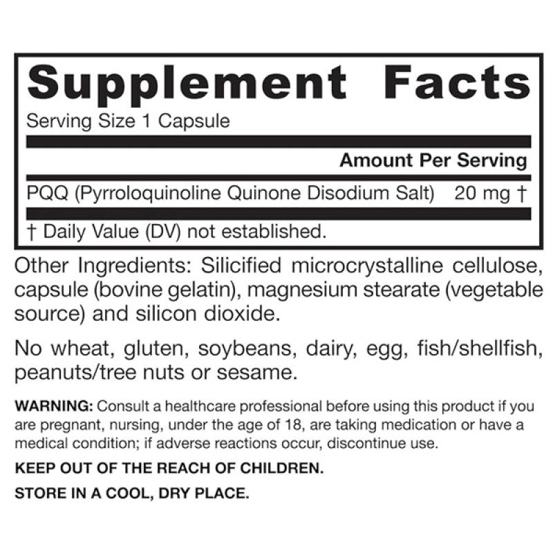 Антиоксидант PQQ Jarrow Formulas PQQ (Pyrroloquinoline Quinone) 20 mg 30 Caps