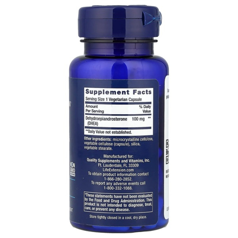 ДГЕА Life Extension DHEA 100 mg 60 Veg Caps