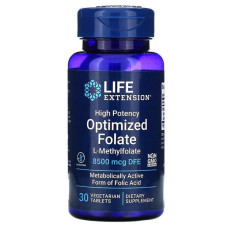 Фолієва кислота Life Extension High Potency Optimized Folate 8500 mcg 30 Veg Tabs