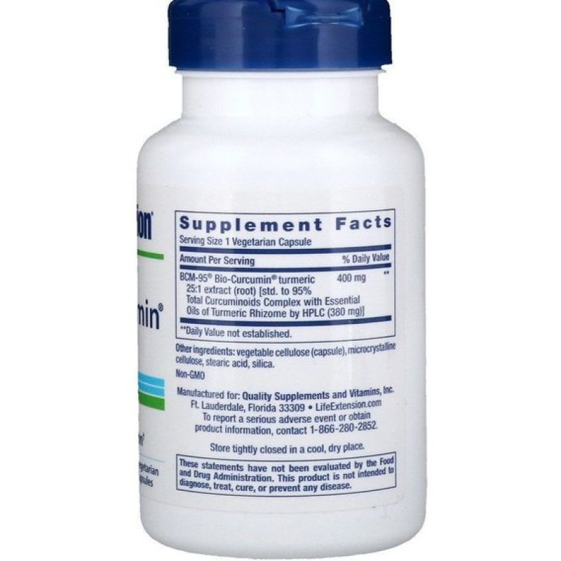 Куркума Life Extension Super Bio-Curcumin 400 mg 60 Veg Caps