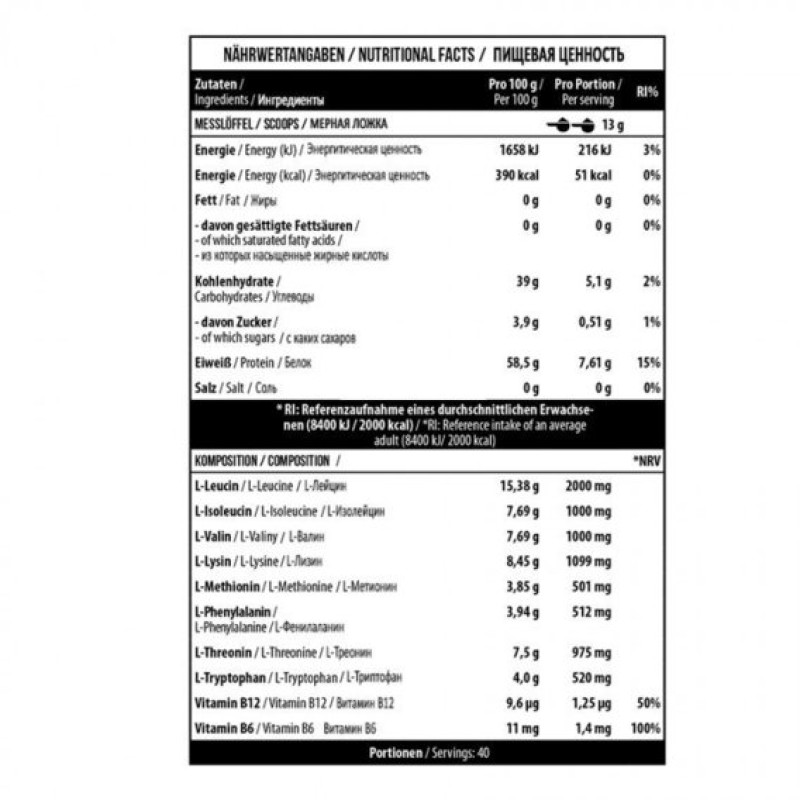 Амінокислота BCAA для спорту MST Nutrition BCAA & EAA Zero 520 g /40 servings/ Cola Lime