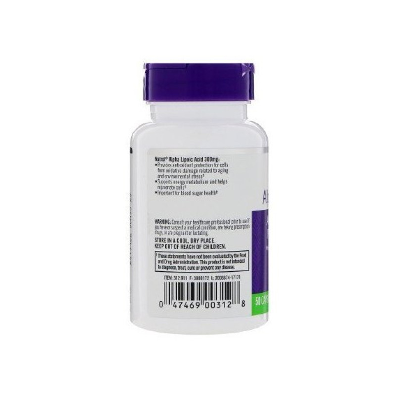 Альфа-липоевая кислота Natrol Alpha Lipoic Acid 300 mg 50 Caps