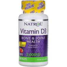 Вітамін D Natrol Vitamin D3 2000 IU 90 Tabs Strawberry NTL-05889