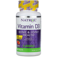 Вітамін D Natrol Vitamin D3 5000 IU 90 Tabs Strawberry Flavor NTL-05891