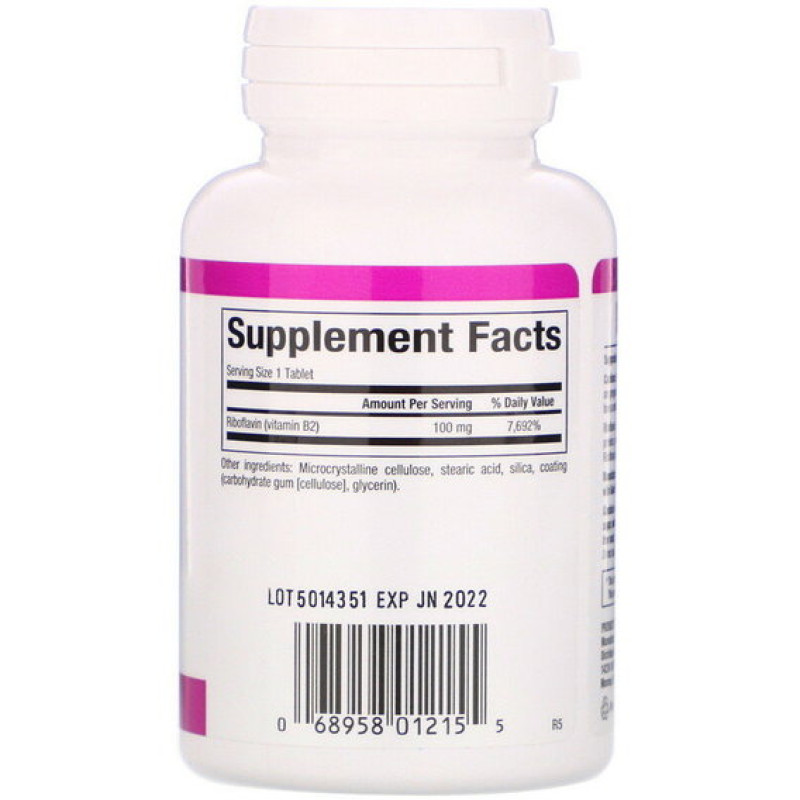 Рібофлавін Natural Factors Vitamin B2, Riboflavin 100 mg 90 Tabs NFS01215