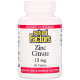 Мікроелемент Цинк Natural Factors Zinc Citrate 15 mg 90 Tabs NFS-01678