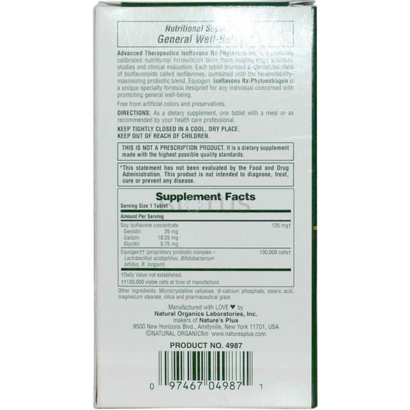Комплекс при менопаузі Nature's Plus Advanced Therapeutics Isoflavone Rx-Phytoestrogen 30 Tabs