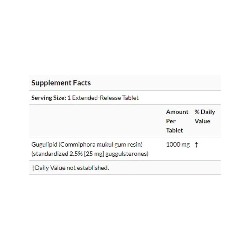Комплекс для профілактики щитовидної залози Nature's Plus Herbal Actives, Gugulipid, Extended Release 1000 mg 30 Veg Tabs NAP-07328