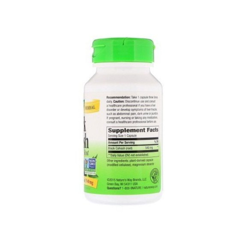 Клопогон Nature's Way Black Cohosh Root 540 mg 100 Caps