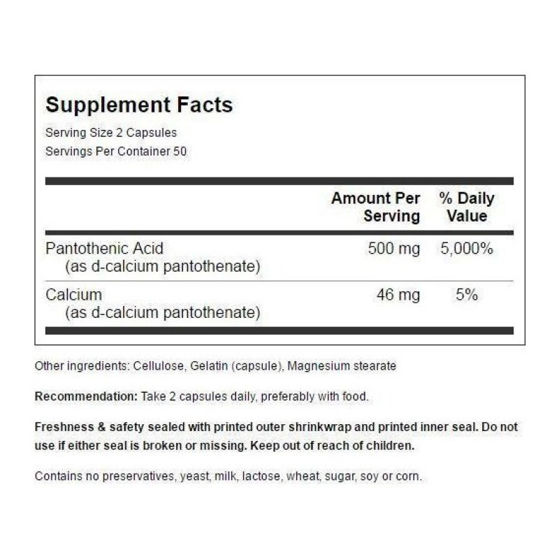 Пантотенова кислота Nature's Way Pantothenic Acid 100 Caps