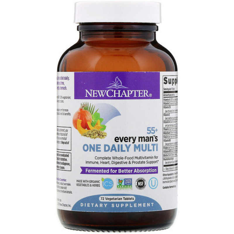 Витаминно-минеральный комплекс New Chapter 55+ Every Man's One Daily Multi 72 Veg Tabs NCR-90128