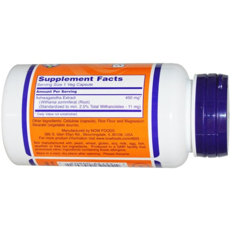 Ашваганда NOW Foods Ashwagandha 450 mg 90 Veg Caps