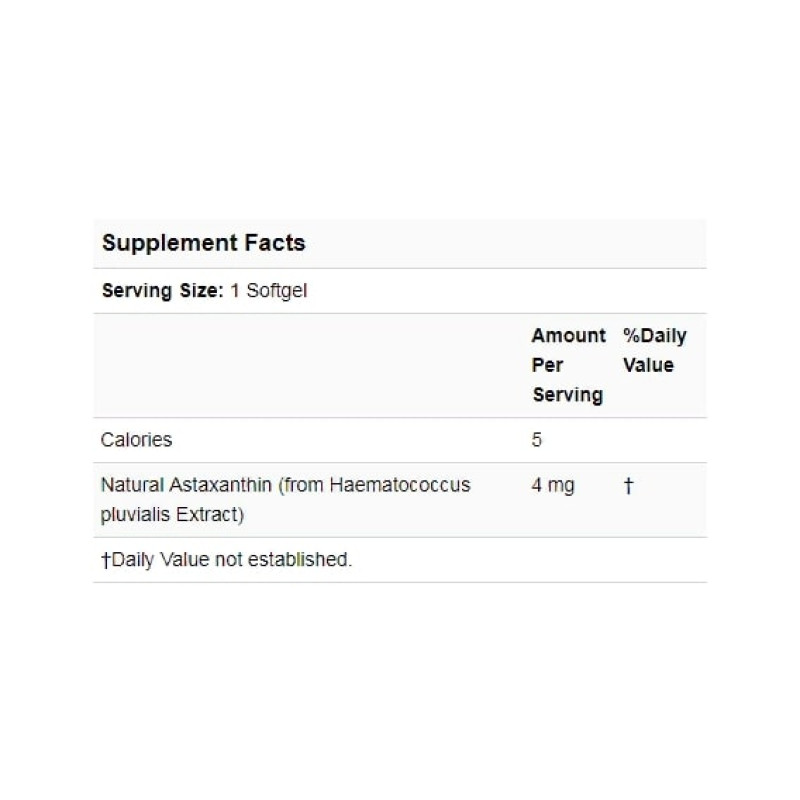 Астаксантин NOW Foods Astaxanthin 4 mg 90 Softgels NF2305
