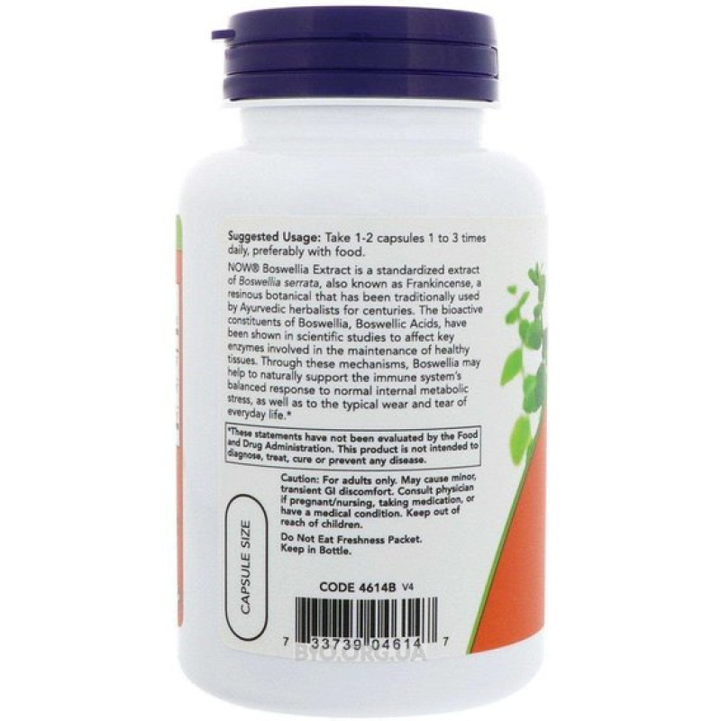 Экстракт босвеллии NOW Foods Boswellia Extract 250 mg 120 Veg Caps