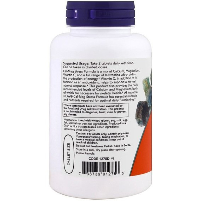 Витаминно-минеральный комплекс NOW Foods Cal-Mag Stress Formula 100 Tabs NOW-01275