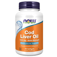Жир из печени трески NOW Foods Cod Liver Oil Extra Strength 1000 mg 90 Softgels