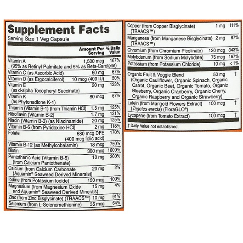 Витаминно-минеральный комплекс NOW Foods Daily Vits 30 Veg Caps