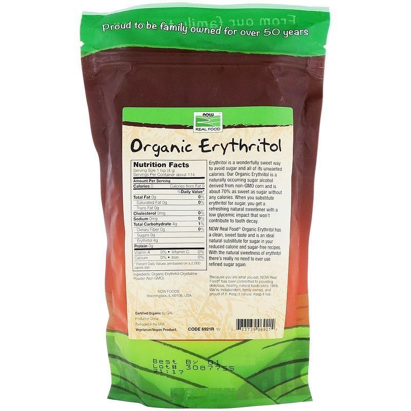 Замінник цукру NOW Foods Erythritol 454 g /114 servings/ NF6921