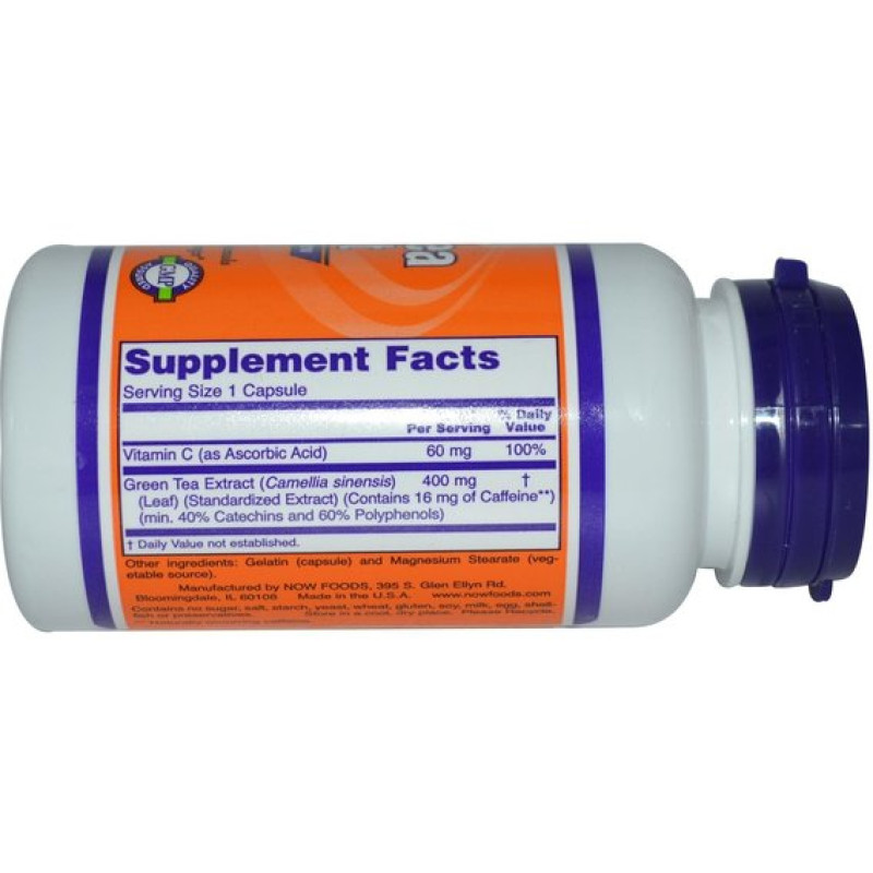 Зеленый чай NOW Foods Green Tea Extract 400 mg 100 Veg Caps