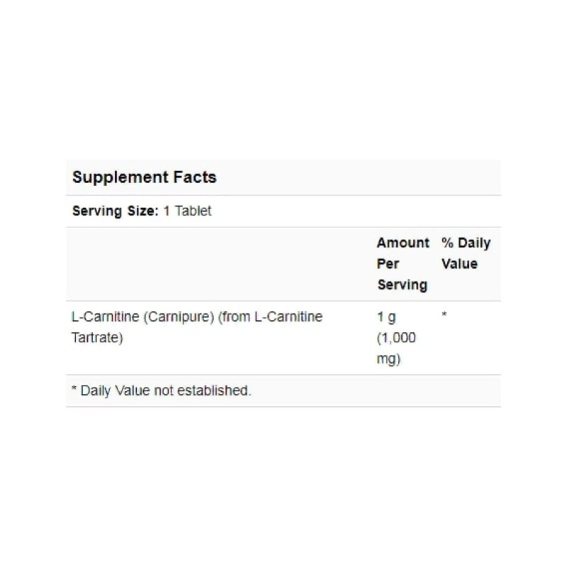 Карнитин NOW Foods L-Carnitine 1000 mg 100 Tabs NF00068