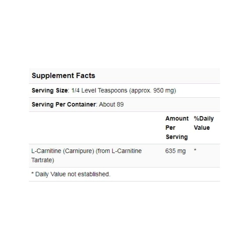 Карнитин NOW Foods L-Carnitine, Pure Powder, 3 oz 85 g /89 servings/ NF0217