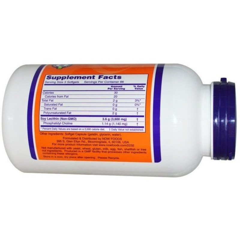 Лецитин NOW Foods Lecithin 1200 mg 200 Softgels