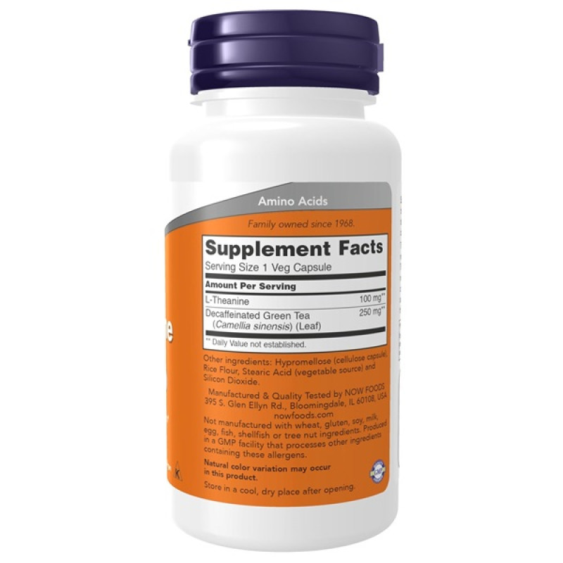 Теанин NOW Foods L-Theanine 100 mg 90 Veg Caps