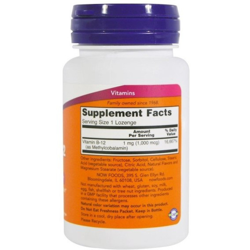Вітамін Б12 NOW Foods Methyl B-12 1000 mcg 100 Lozenges